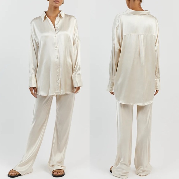 DISSH Simone Pearl Satin Shirt Size 8 - Picture 3 of 16